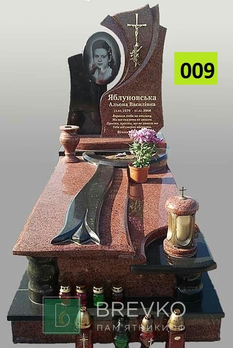 Одинарний гранітний пам’ятник (арт. 009)
