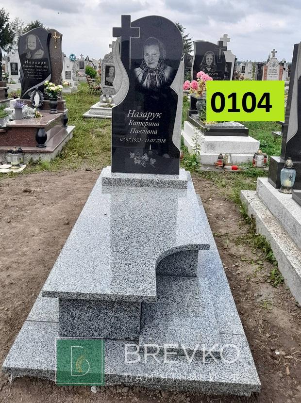 Одинарний гранітний пам’ятник (арт. 0104)