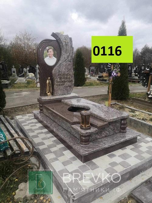 Одинарний гранітний пам’ятник (арт. 0116)
