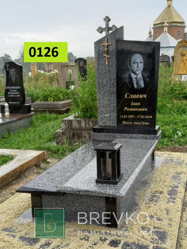 Одинарний гранітний пам’ятник (арт. 0126)
