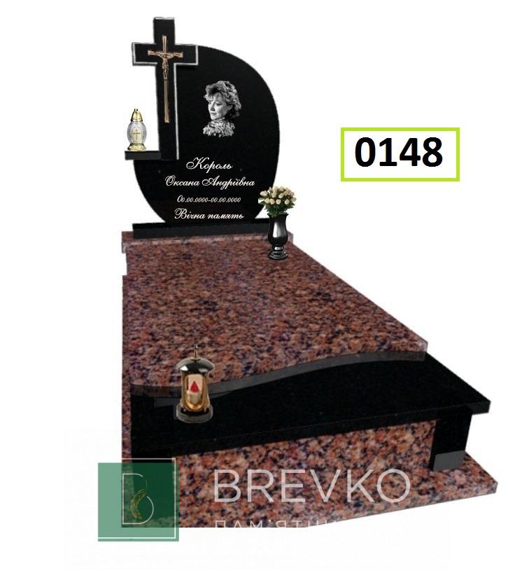 Одинарний гранітний пам’ятник (арт. 0148)