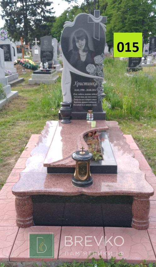 Одинарний гранітний пам’ятник (арт. 015)