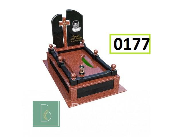 Одинарний гранітний пам’ятник (арт. 0177)