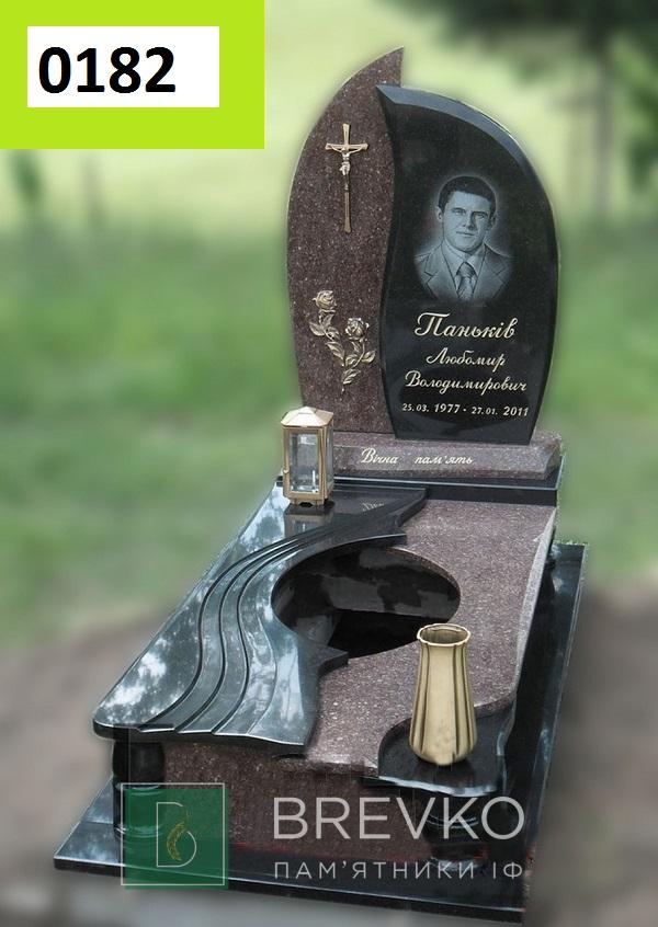 Одинарний гранітний пам’ятник (арт. 0182)