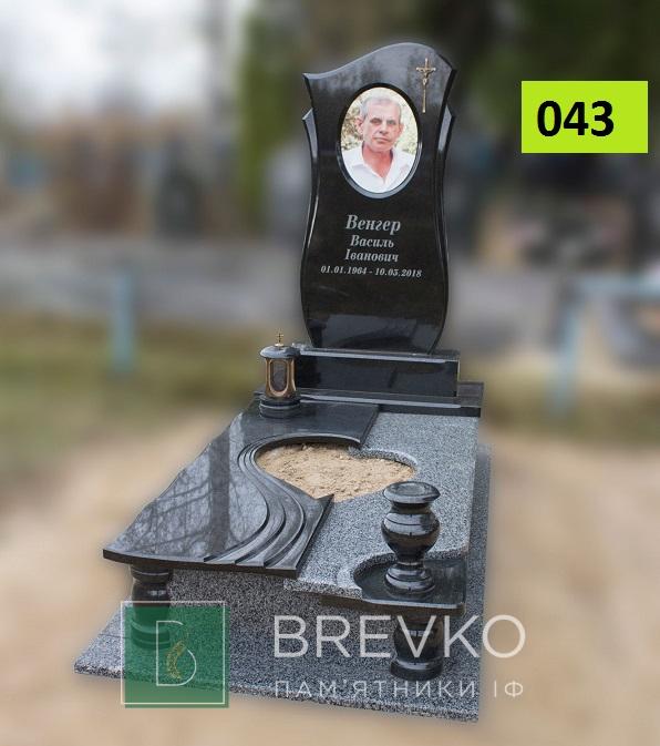 Одинарний гранітний пам’ятник (арт. 043)