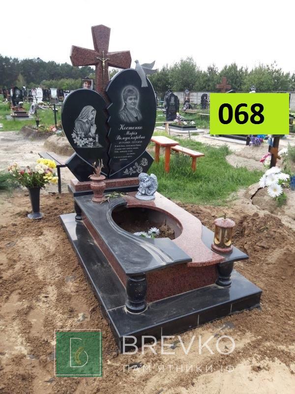 Одинарний гранітний пам’ятник (арт. 068)