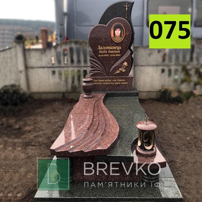 Одинарний гранітний пам’ятник (арт. 075)