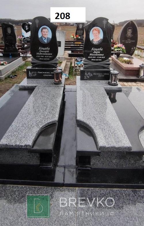 Подвійний гранітний пам’ятник (арт. 208)