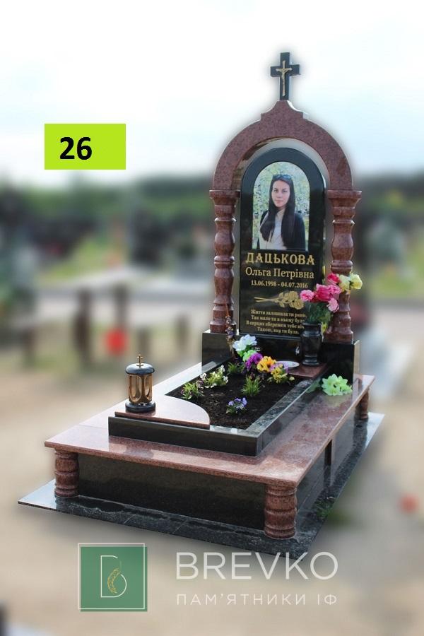 Одинарний гранітний пам’ятник (арт. 26)